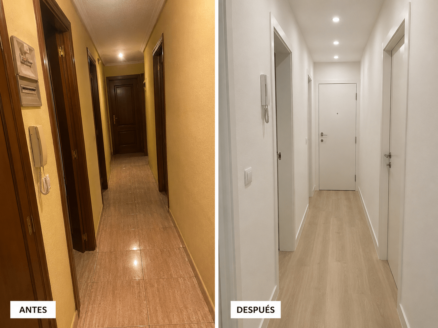 Detalle de interior renovado en una reforma integral